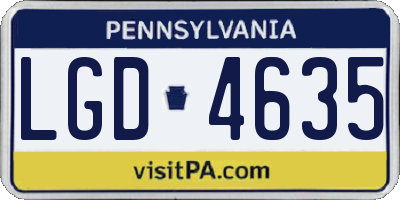 PA license plate LGD4635