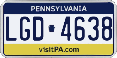 PA license plate LGD4638