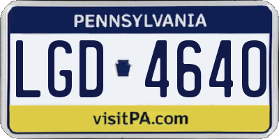 PA license plate LGD4640
