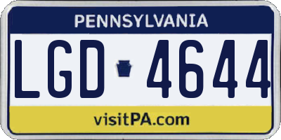 PA license plate LGD4644