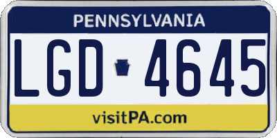 PA license plate LGD4645