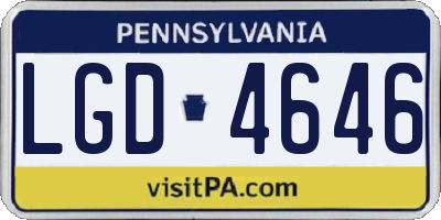 PA license plate LGD4646