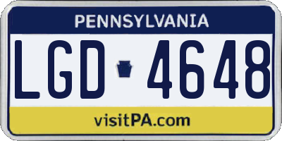 PA license plate LGD4648