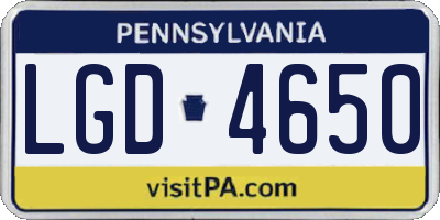 PA license plate LGD4650