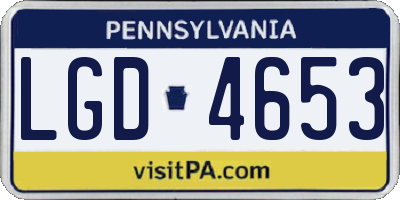 PA license plate LGD4653