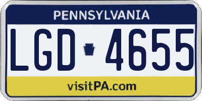 PA license plate LGD4655