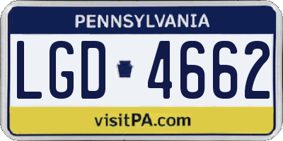 PA license plate LGD4662