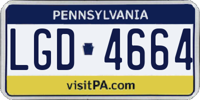 PA license plate LGD4664