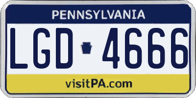 PA license plate LGD4666