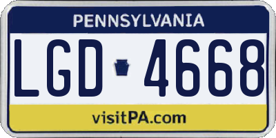 PA license plate LGD4668