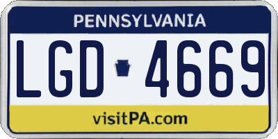 PA license plate LGD4669