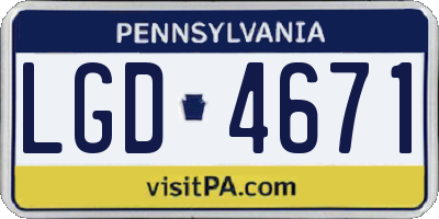 PA license plate LGD4671