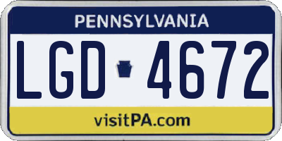 PA license plate LGD4672
