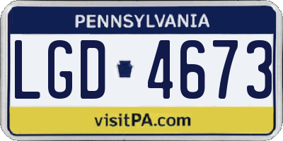 PA license plate LGD4673