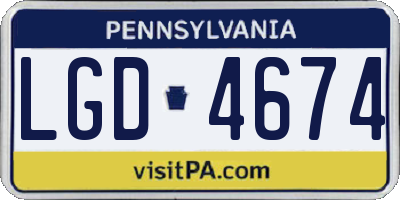 PA license plate LGD4674