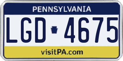 PA license plate LGD4675