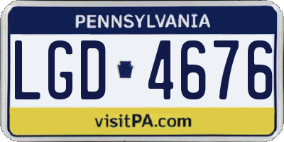 PA license plate LGD4676