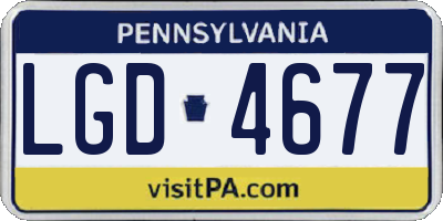 PA license plate LGD4677