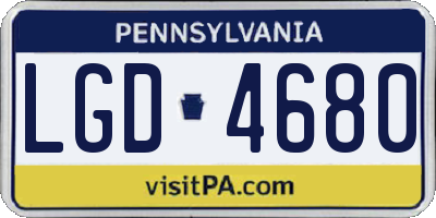 PA license plate LGD4680