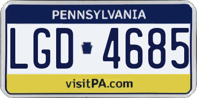 PA license plate LGD4685