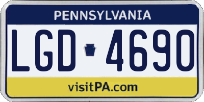 PA license plate LGD4690