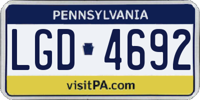 PA license plate LGD4692