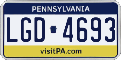 PA license plate LGD4693