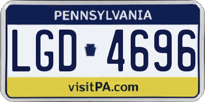 PA license plate LGD4696