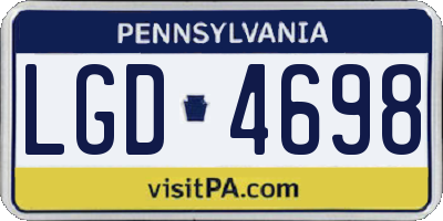 PA license plate LGD4698