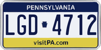 PA license plate LGD4712