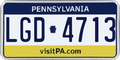 PA license plate LGD4713