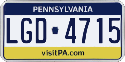PA license plate LGD4715