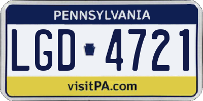 PA license plate LGD4721