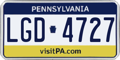 PA license plate LGD4727