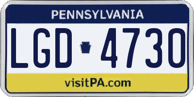PA license plate LGD4730