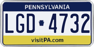 PA license plate LGD4732