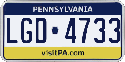 PA license plate LGD4733