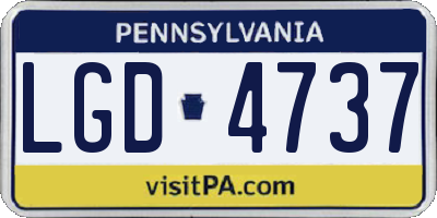 PA license plate LGD4737