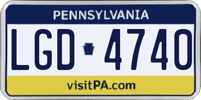 PA license plate LGD4740