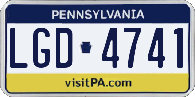 PA license plate LGD4741