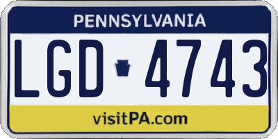 PA license plate LGD4743