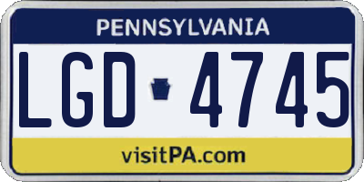 PA license plate LGD4745