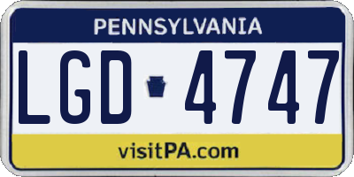 PA license plate LGD4747