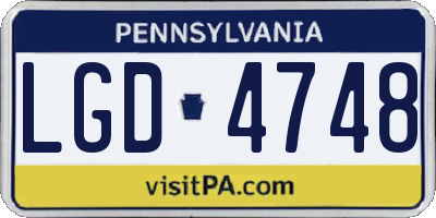 PA license plate LGD4748