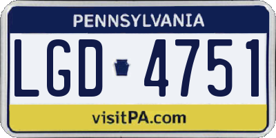 PA license plate LGD4751