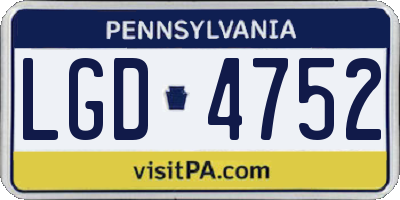 PA license plate LGD4752