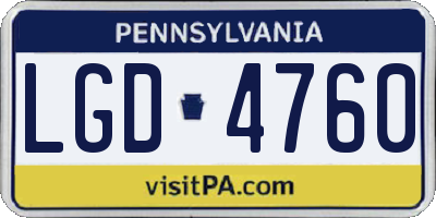PA license plate LGD4760