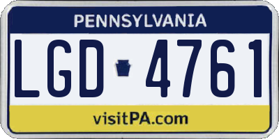 PA license plate LGD4761
