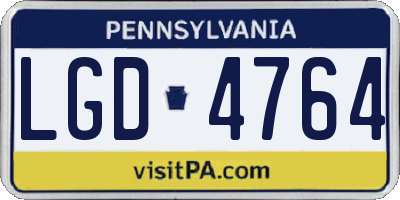 PA license plate LGD4764