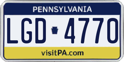 PA license plate LGD4770